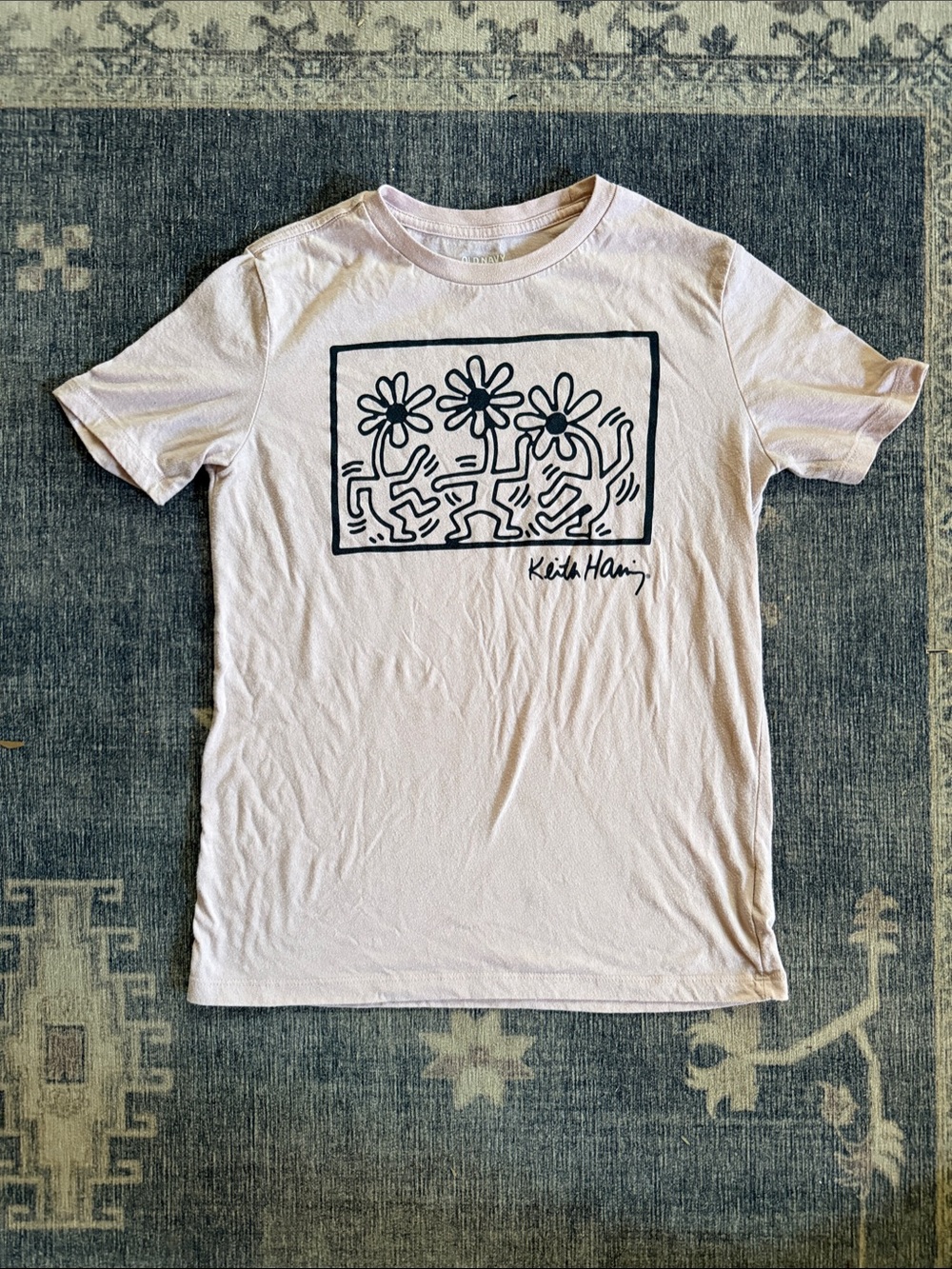 Old Navy Light Pink Keith Haring Graphic Tee